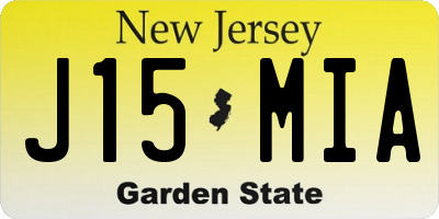 NJ license plate J15MIA
