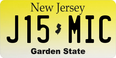 NJ license plate J15MIC