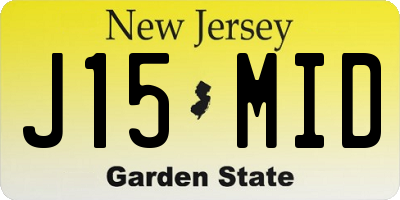 NJ license plate J15MID
