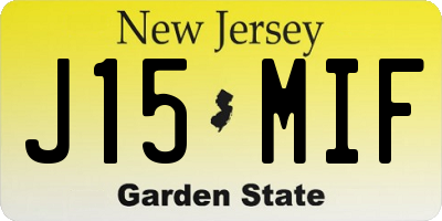 NJ license plate J15MIF