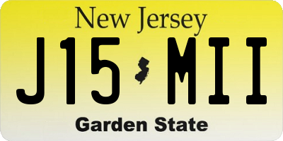 NJ license plate J15MII