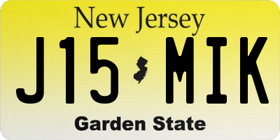 NJ license plate J15MIK