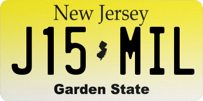 NJ license plate J15MIL