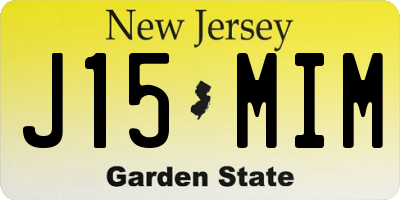 NJ license plate J15MIM
