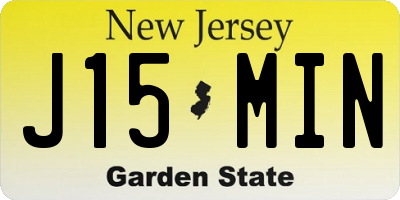 NJ license plate J15MIN