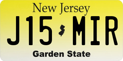 NJ license plate J15MIR