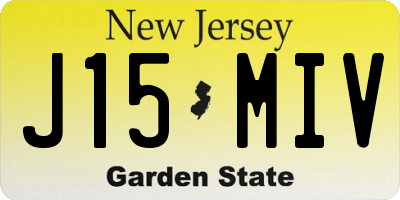 NJ license plate J15MIV