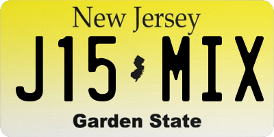 NJ license plate J15MIX