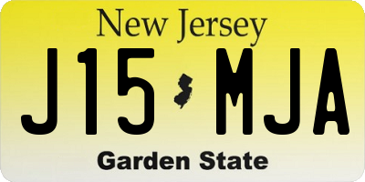NJ license plate J15MJA