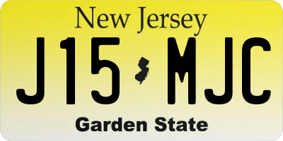 NJ license plate J15MJC