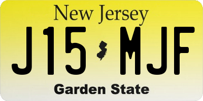 NJ license plate J15MJF