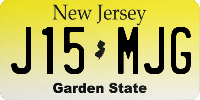 NJ license plate J15MJG