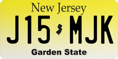NJ license plate J15MJK