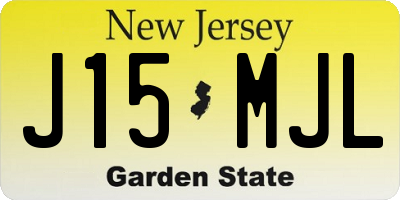 NJ license plate J15MJL