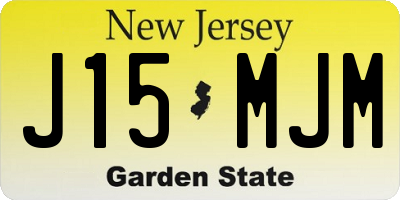 NJ license plate J15MJM