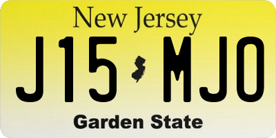 NJ license plate J15MJO