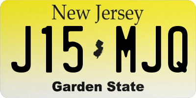 NJ license plate J15MJQ