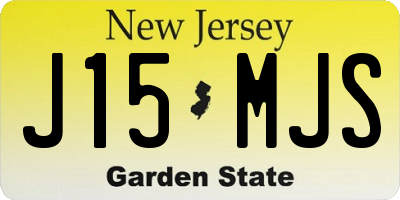 NJ license plate J15MJS