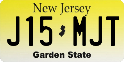 NJ license plate J15MJT