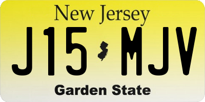NJ license plate J15MJV