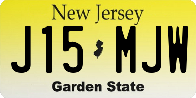 NJ license plate J15MJW