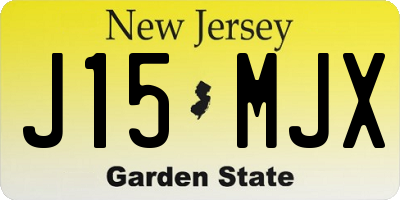 NJ license plate J15MJX