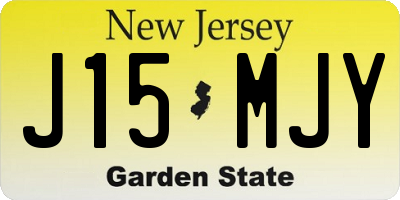 NJ license plate J15MJY
