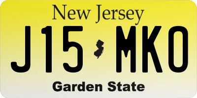 NJ license plate J15MKO