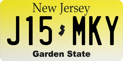 NJ license plate J15MKY