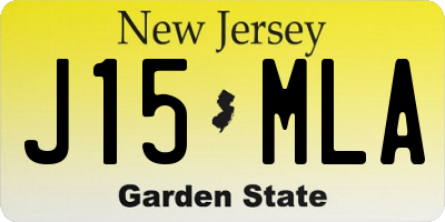 NJ license plate J15MLA