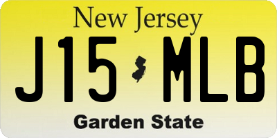 NJ license plate J15MLB