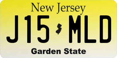 NJ license plate J15MLD