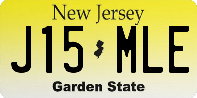 NJ license plate J15MLE