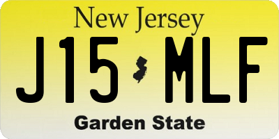 NJ license plate J15MLF
