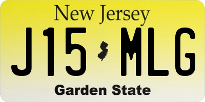NJ license plate J15MLG