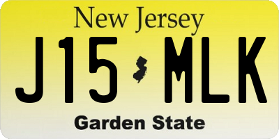 NJ license plate J15MLK
