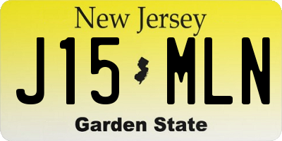 NJ license plate J15MLN