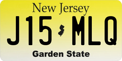 NJ license plate J15MLQ
