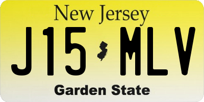 NJ license plate J15MLV
