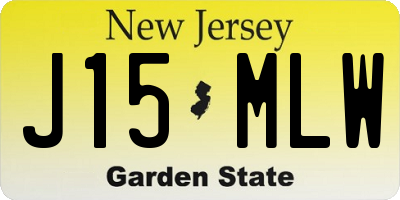 NJ license plate J15MLW