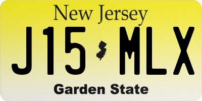 NJ license plate J15MLX