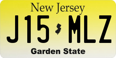 NJ license plate J15MLZ