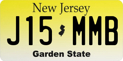 NJ license plate J15MMB