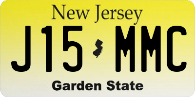 NJ license plate J15MMC