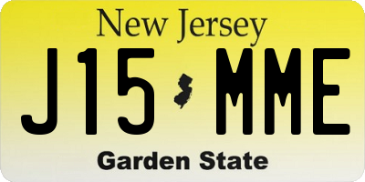 NJ license plate J15MME