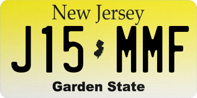 NJ license plate J15MMF