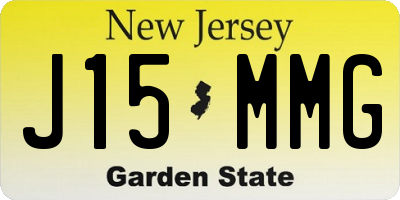 NJ license plate J15MMG