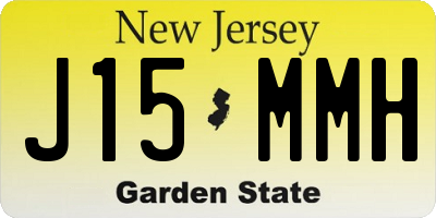 NJ license plate J15MMH