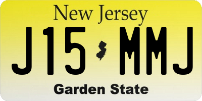 NJ license plate J15MMJ