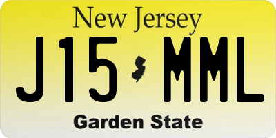 NJ license plate J15MML